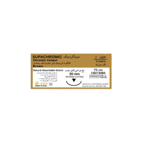 نخ بخیه کرومیک 1 با سوزن راند 37 سوپا کالا پزشکی ترکش