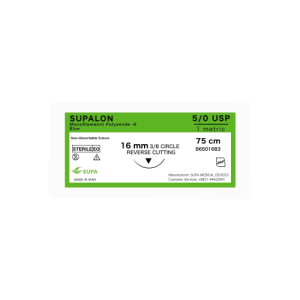 نخ بخیه نایلون 5/0 با سوزن کاتینگ 16 سوپا کالا پزشکی ترکش